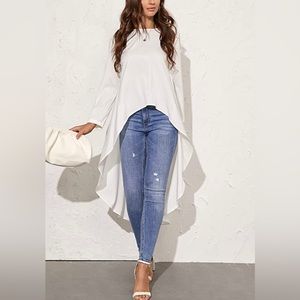 BCBG rayon XS high low top, white